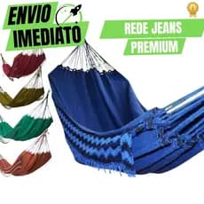 Rede Dormir Jeans Casal/Solteiro Descanso Reforçada Luxo Confortável Macia Design Elegante Premium