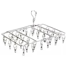 Varal De  Inox 28/40 Clips  Prendedores Pratico E Retrátil Cabide Para Roupas Intimas Para Pequenas