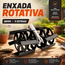 Enxada Rotativa Capinadeira Cultivadora para Roçadeira Importada Jardim 28mm 9 Estrias