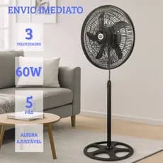 Ventilador De Coluna Preto 105cm125cm Altura Ajustável 110V/220V Ventilador De Pé Chão Potente