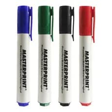 Kit 4 Pincel Caneta para Quadro Branco Recarregável Marcador Apagável Lousa Escolar Masterprint