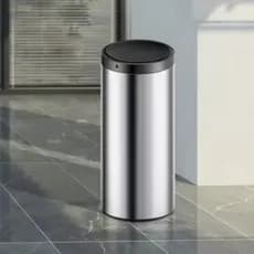Lixeira Automática Redonda em Aço Inox 50 Litros com Sensor Tecnológica Sofisticada Espaçosa Resistente Reforçada