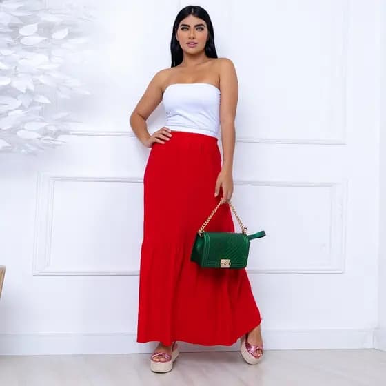 Saia Duas Maria Longo Em Duna Moda Femenina