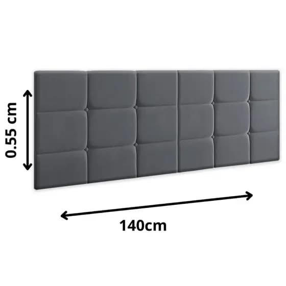 Cabeceira de Cama Box Casal 140cm Suede Cinza Estofada Moderna Confortável e Fácil Instalação LGM