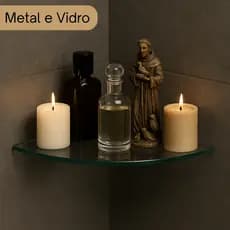 Prateleira Multiuso Porta Shampoo de Vidro e Metal 20x20x6 Banheiro Lavanderia Prateleira