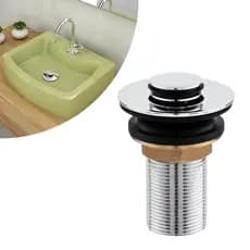 Válvula Click Up De Inox Ralo Para Cuba Vidro E Louça Banheiro
