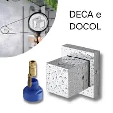 Kit Acabamento Metal Cromado + Conversor Docol x Deca Ideal p Registro Docol e Deca Banheiro Casa