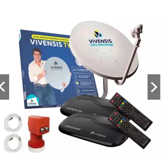kit completo para 2 pontos da nova parabolica digital vivensis