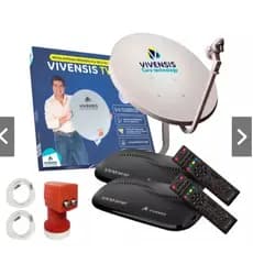 kit completo para 2 pontos da nova parabolica digital vivensis