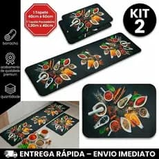 Kit Jogo de 2 Tapetes de Cozinha Passadeira Emborrachada Para Cozinha Antiderrapante tapetes de variadas cores