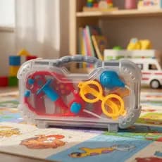 Maleta Médica Kit Maletinha Infantil Brinquedo  Azul