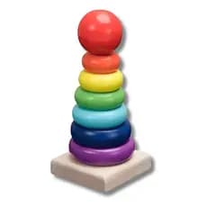 Brinquedo Educativo Torre Madeira Hanói Empilhar Autista Colorido
