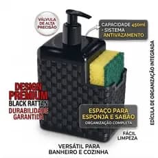 Porta Detergente Porta Sabão Dispenser Sabão Sabonete Liquido Porta Esponja Com Bico Dosador Multiuso Cozinha