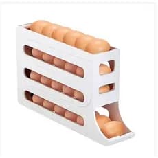 Porta Ovos Organizador De Geladeira 4 Andares Cor Branco Porta Ovos Suporte Rolante Dispenser Rolant