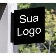 Placa Frente E Verso Com A Sua Logo 28x28cm