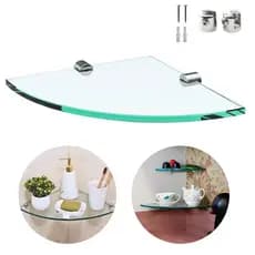 Prateleira de Vidro Multiuso Grande 25cm x 25cm Para Banheiro Lavanderia Porta Shampoo