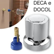 Kit Acabamento Para Registro de Banheiro e Chuveiro ABS Cromado + Conversor Docol x Deca