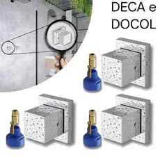 Kit 03 Acabamentos Cromado Metal para Registro Banheiro + Conversor Registro Docol para Deca