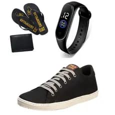 Kit Tenis Sapatenis Casual Masculino + Chinelo + Carteira e Relogio