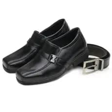 Kit 1 Par De Sapato Social Infantil Masculino + Cinto Infantil