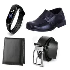 Kit 1 Par De Sapato Social Infantil Masculino + Relógio+ Carteira + Cinto