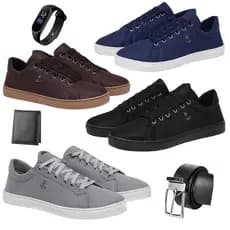 Kit 3 Tênis Masculino Sapatênis Básico Casual Com Carteira Cinto e Relógio Promoção