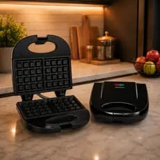 Máquina de Waffle Agratto Aroma 750W Antiaderente 2 Waffles Simultâneos Preta 127V