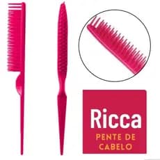 Pente de Cabelo Desembaraçador Básico Rosa com Pontas Arredondadas desembaraçar os fios de forma suave e eficaz Ricca