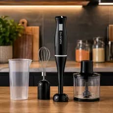 Mixer 3 Em 1 Agratto 200W Processador Alimentos Batedor Inox Copo 700ml Triturador Preto Cozinha Casa