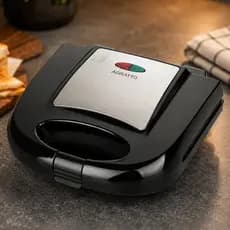 Sanduicheira e Grill Agratto Inox 750W Antiaderente Chapas Grill Fácil Limpeza Lanches e Grelhados Rápidos