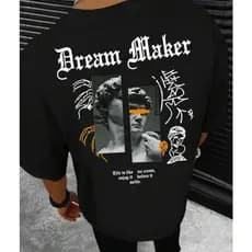 Camiseta OverSized Dream Maker Masculina Feminina Algodão Camisa Costura Reforçada Unissex StreetWea