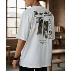 Camisa Masculina Personalizada Dream Maker Camiseta Algodão Fio 30.1 Unissex Streetwear OverSized