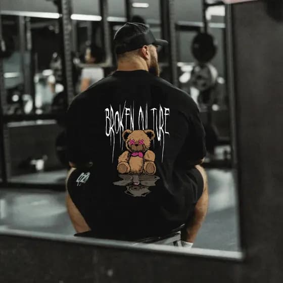 Camiseta Oversized Academia Masculino Camisa Estampada Academia Blusão Algodão Premium