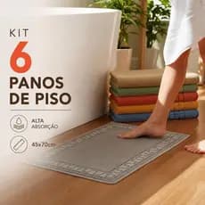 Kit 6 Panos de Piso Para Banheiro Premium 45x70cm - Cores Sortidas