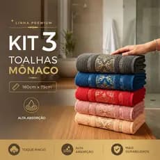 Toalha de Banho Mônaco 100% Algodão Macia 160cm x 75cm | Grande, Alta Qualidade, Secagem Rápida