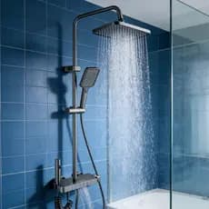 Apoiar sistema De Chuveiro De Chuva Elétrico E A Gás , Conjunto de torneiras combinadas com design de teclas de piano