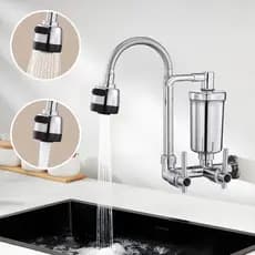 Torneira Para Pia De Cozinha De Parede Com Filtro Gourmet Embutido , Modos De Spray Duplos E Chuveiro Pequeno Flexível .