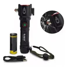 Lanterna Tática Militar Sabre de Luz Led Recarregável Multifuncional Martelo Quebra Vidro Super BM-8521