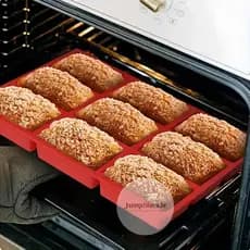 Molde retangular de Silicone para fazer bolos, biscoitos e Chocolate, com 9 furos ou molde de rosca