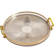 Bandeja de armazenamento de serviço de decoração multiuso nórdica com alça detalhes dourados decoração de mesa de jantar