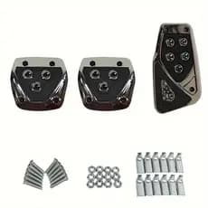 Kit 3 Peças Pedaleiras Esportivas Automotiva Carros Tuning Acessórios Universal