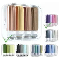 Kit Viagem 4/16 Frascos Silicone Pote 90ml Shampoo Crème