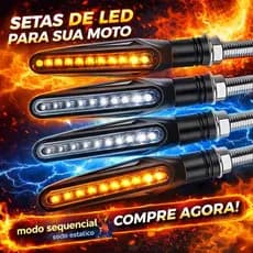 Kit 1/2 Peças Pisca Palito Slim De Seta Led Sequencial Esportiva Para Moto Amarelo Universal 12V