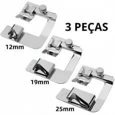 03 Sapatas Calcador Bainha E Barra 10mm 19mm 25mm Maquinas Doméstica