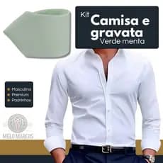 Kit Camisa Social + Gravata Masculina Premium Elegante e Ideal Para Casamentos Padrinhos e Eventos