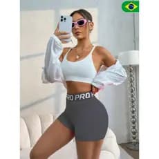 Short Pro Legging Academia Feminino Cintura Alta Levanta Bumbum Modela o corpo