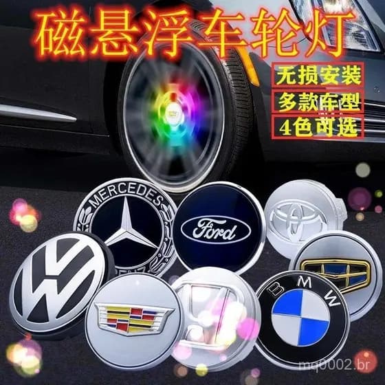 Popular logotipo iluminado da Audi para calota de roda com levitação magnética para Mercedes-Benz, BMW, Volkswagen, Hond