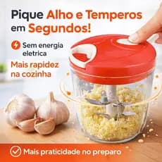Mini Processador Manual de Alimentos 5 Lâminas 700ml Triturador de Alho Cebola Temperos