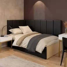KIT COM 15 CABECEIRA ESTOFADA MODULAR AUTOCOLANTE PARA CAMA DE SOLTEIRO EM L