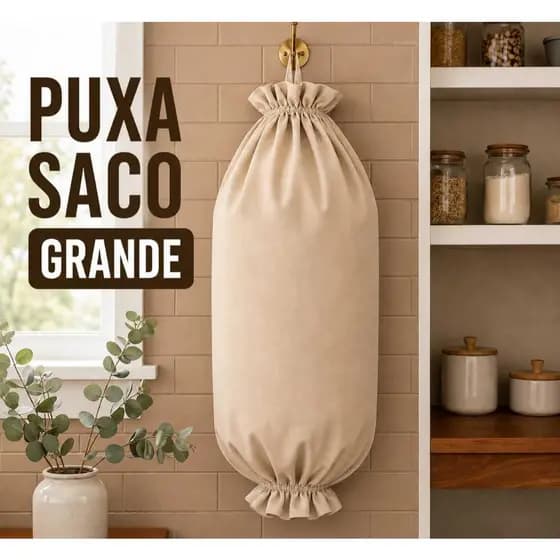 PUXA SACO GRANDE PORTA SACOLINHAS PLÁTICA